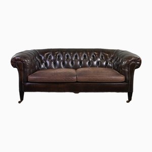 Antikes Chesterfield Sofa aus Leder