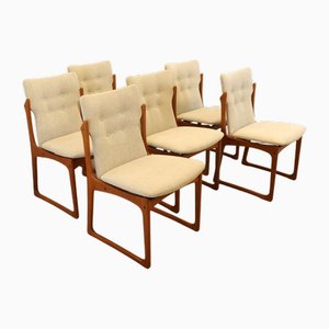 Vintage Chairs in Fabric and Rattan, Set of 6