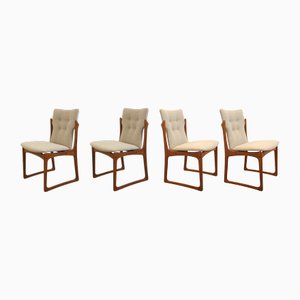 Vintage Chairs in Fabric and Rattan, Set of 4