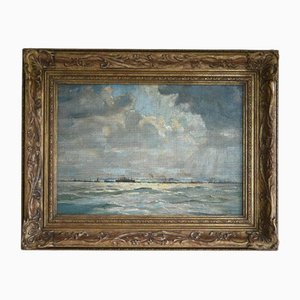 Charles McConnell, The Estuary, Oil on Canvas, Framed
