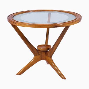 Mesa de centro Mid-Century de madera y vidrio de Ico & Luisa Parisi, 1960