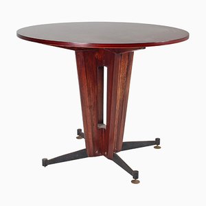 Mid-Century Wooden and Metal Round Dining Table, 1960