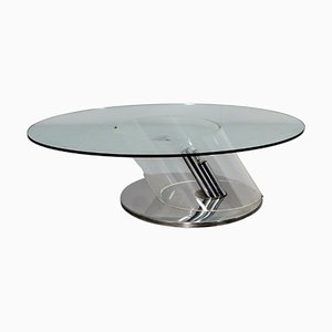 Mod. Table Basse Ipomea en Verre et Acier de Rima, 1965