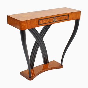 Mid-Century Veneer Wood and Dark Wood Console Table by O. Borsani, 1950s