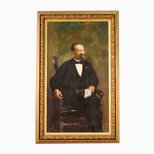 After Rinaldo Agazzi, Portrait Painting, 1908, Oil on Canvas, Framed