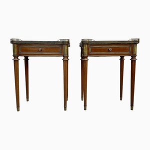 Neoclassical Mahogany Bedside Tables, 1920s, Set of 2