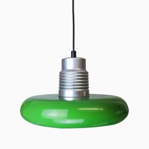 Mid-Century Modern Space Age Green Metal Atomic Hanging Lamp, 1960s