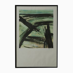 Frans Minnaert, Komposition, Farblithographie, 1990er, Gerahmt