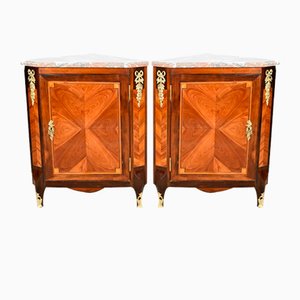 Louis XV-Louis XVI Transition Corners Cabinets, Late 18th Century, Set of 2