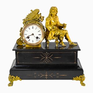 Horloge en Marbre Doré par Denis Papin, Début du 20ème Siècle