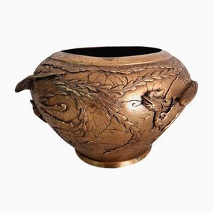 Japanese Bronze Vase with Phoneix Bird Motives