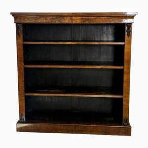 Large Antique Victorian Burr Walnut Open Bookcase, 1860