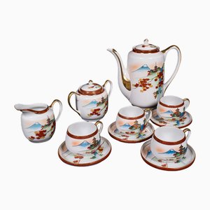 Set da tè vintage per 4 persone in ceramica, Giappone, anni '40, set di 13
