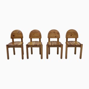 Pinewood Chairs attributed to Rainer Daumiller, Set of 4