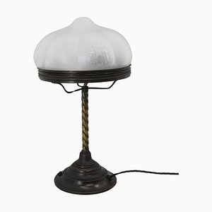 Lámpara de mesa modernista con motivo floral, años 20