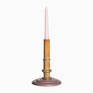 Rosa Orange Luster Candleholder by Ceramiche Lega