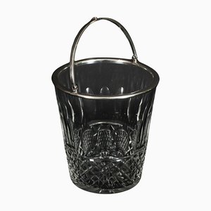Vintage Sterling Silver & Crystal Ice Pail Bucket 20th Century, 1980s