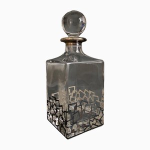 Art Deco Carafe in Silver Metal with Geometric Decoration from Christofle, 20th Century