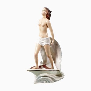 Figura Verso la Vita de porcelana esmaltada de Le Bertetti, Italia, años 30