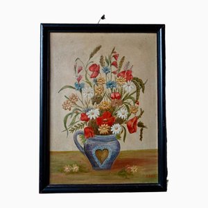 Beck, Flower Bouquet, 1940, Painting on Panel, Framed