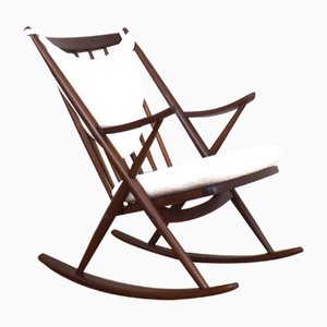 Danish Teak & Boucle Rocking Chair by Frank Reenskaug for Bramin, 1960s