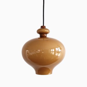 Caramel Brown Glass Pendant Lamp by Hans Agne Jakobsson for Staff Leutchen