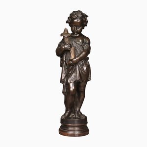 Französischer Künstler, Cherub Statue, Anfang 20. Jh., Metall
