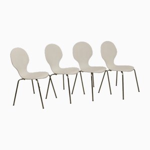 Esszimmerstühle aus Holz & Chrom, 1970er, 4 . Set