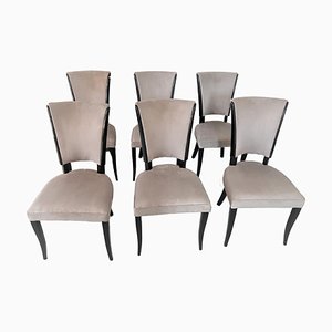 Art Deco High Back Dining Chairs, Set of 6