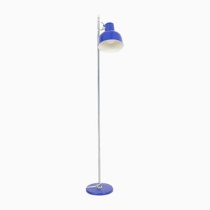 Lámpara de pie de lectura ajustable en azul atribuida a Sándor Heller, años 70