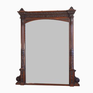 Large Oak Overmantle Mirror, 1880s