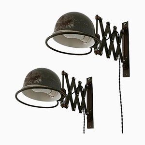 Lampes Ciseaux Industrielles Mid-Century de Jieldé, France, Set de 2