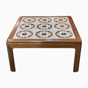 Vintage Coffee Table in Teak and Tiled Tray, 1970s
