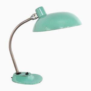 Lámpara de escritorio Bauhaus vintage en turquesa, años 50