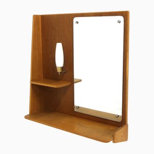 Miroir Portrait Scandinave en Chêne, Suède, 1960s