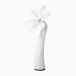 Lámpara de pie de flores de tela