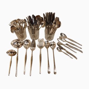 Cutlery in Silver Metal by Tapio Wirkkala for Christofle, 1960s, Set of 87