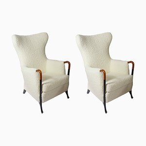 Alpaca Wool Armchairs by Umberto Asnago, 1980s, Set of 2