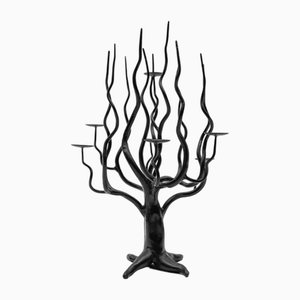 Tree of Life Candleholder in Hand-Forged Metal, 1960s
