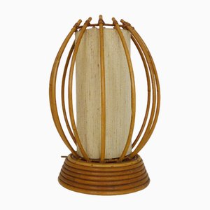 Rattan Table Lamp by Louis Sognot, 1950s