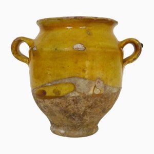 Small Varnished Yellow Candied Pot