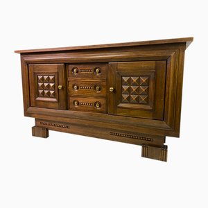 Credenza brutalista in quercia, Francia, anni '40