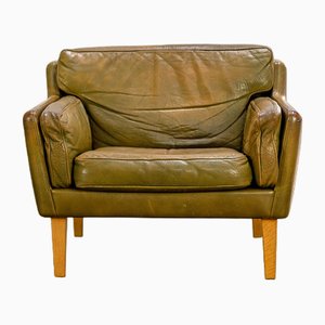 Leather Lounge Chair by Illum Wikkelsø for Holger Christiansen, 1960s