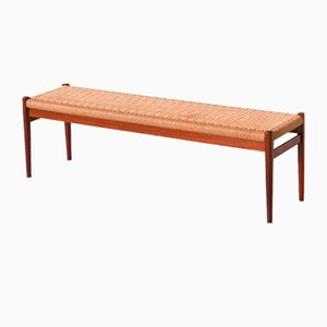 Model 63 Bench in Teak and Paper Cord by Niels Otto (N. O.) Møller for J.L. Møllers, 1960s