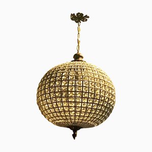 Lampada da soffitto Mid-Century sferica con cristalli
