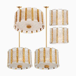 Gold-Plated Wall Sconces in the Style of Kalmar, 1960, Set of 2
