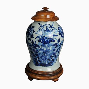 Jarrón de mesa asiático grande de porcelana, siglo XX