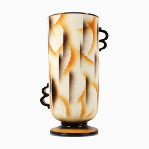 Futuristic Airbrushed Ceramic Vase, Italy, 1930s