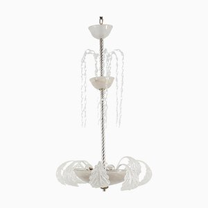 Lampadario Mid-Century in vetro di Murano e ottone di Barovier & Toso, Italia, anni '30