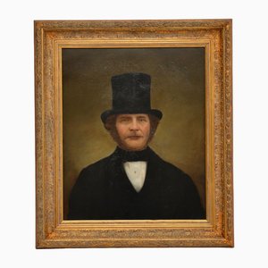 Viktorianischer Künstler, Porträt eines Gentleman, 1860, Öl auf Leinwand, gerahmt